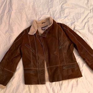 Vintage Leather Shearling jacket!